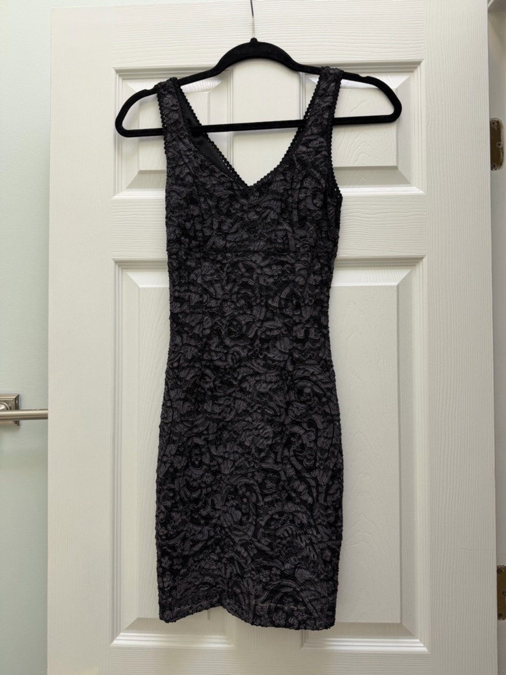 Forever 21 Black Lace V-Neck Mini Dress